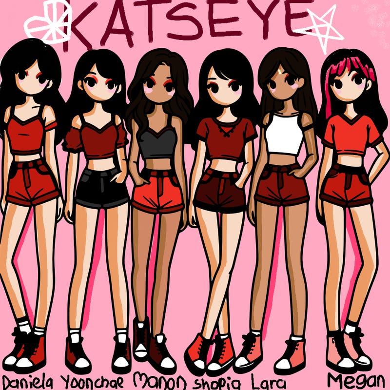 a group of girls wearing crop tops and shorts