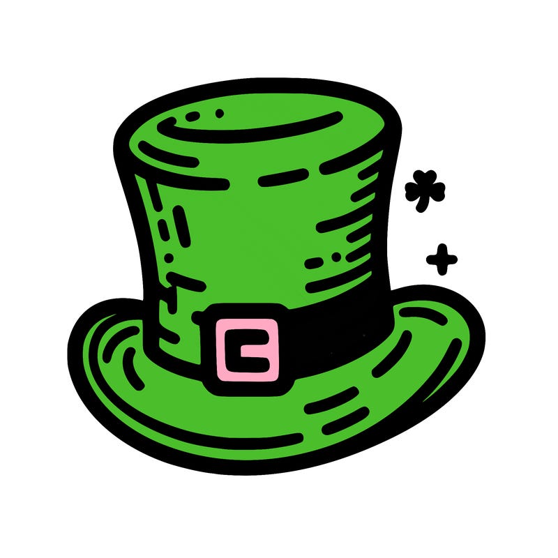 st patrick hat with thin lines