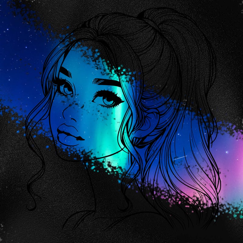 realistic girl with a ponytail on her hair and lips