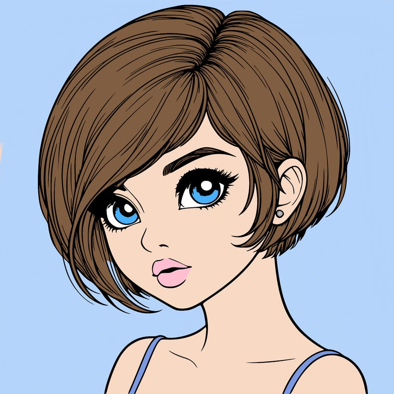 realistic girl with really short hair