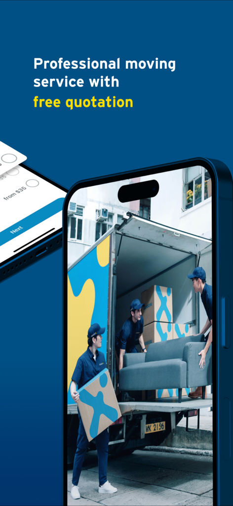 GoGoX(GoGoVan) - 24/7 Delivery - Professionelle Möbelpacker, die ein Sofa in einen GoGoX-Lieferwagen laden