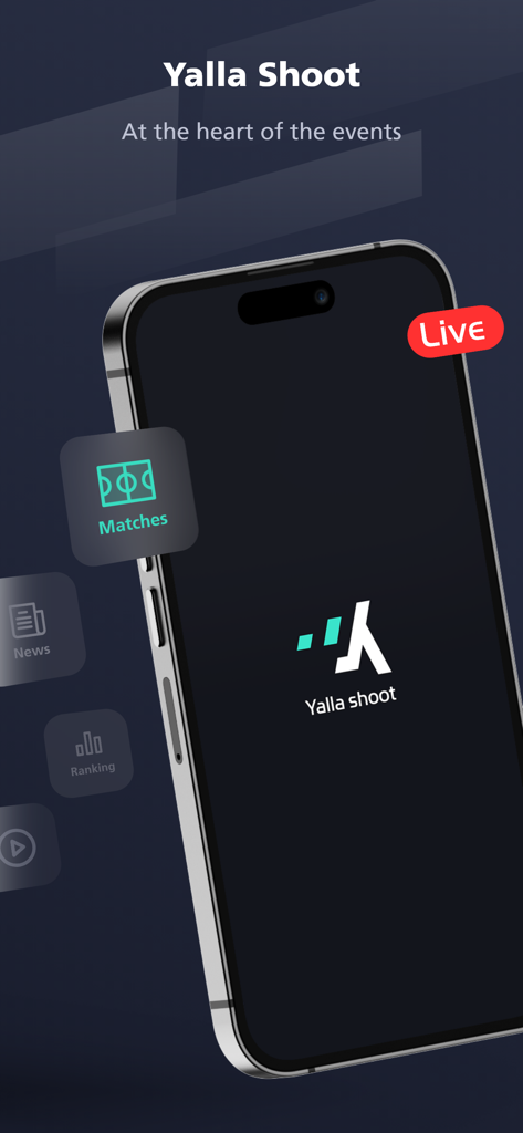 Yalla Shoot - Live Scores - Yalla Shoot app interface showing football match features and live score updates on a mobile phone