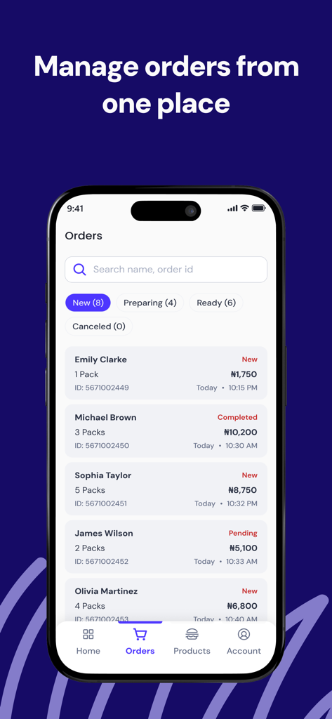 Swoop Rider - Swoop Rider mobile app interface showing a list of delivery orders with status labels and earning details