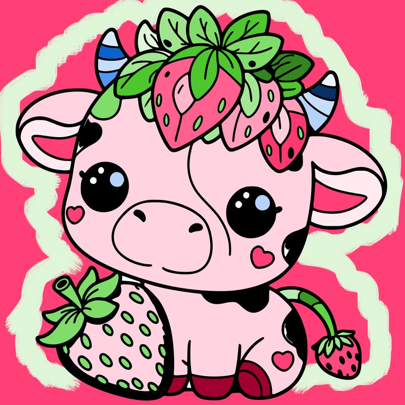 cute strawberry cow
