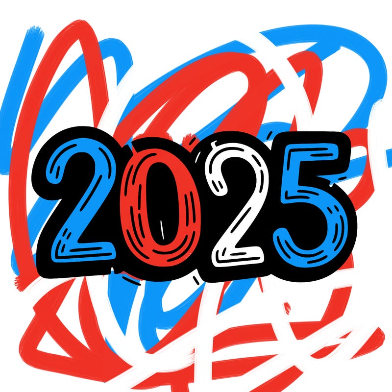 one line scrawled numbers sketch design “2025”