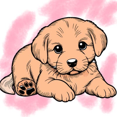 a cute realistic puppy