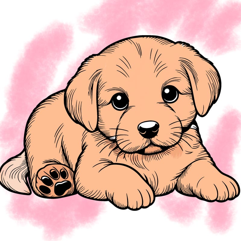 a cute realistic puppy