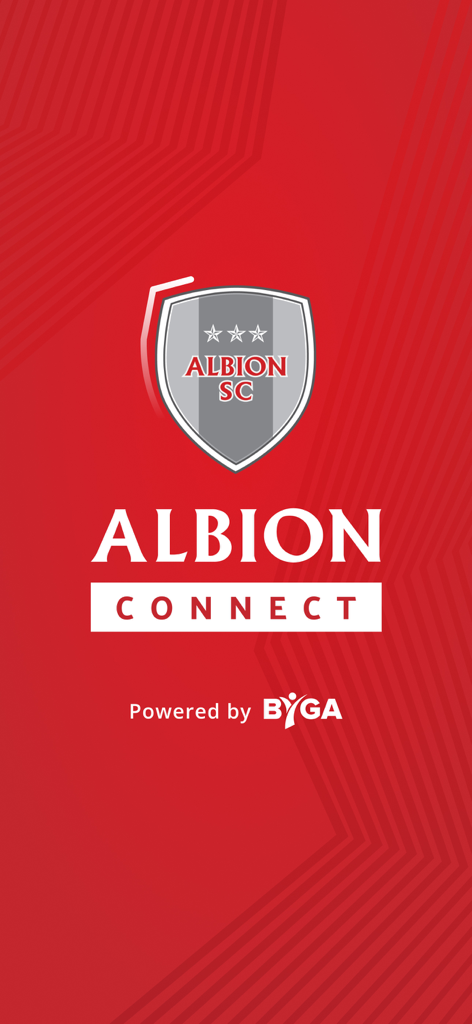 ALBION Connect - ALBION Connect splash screen with the Albion SC soccer club crest