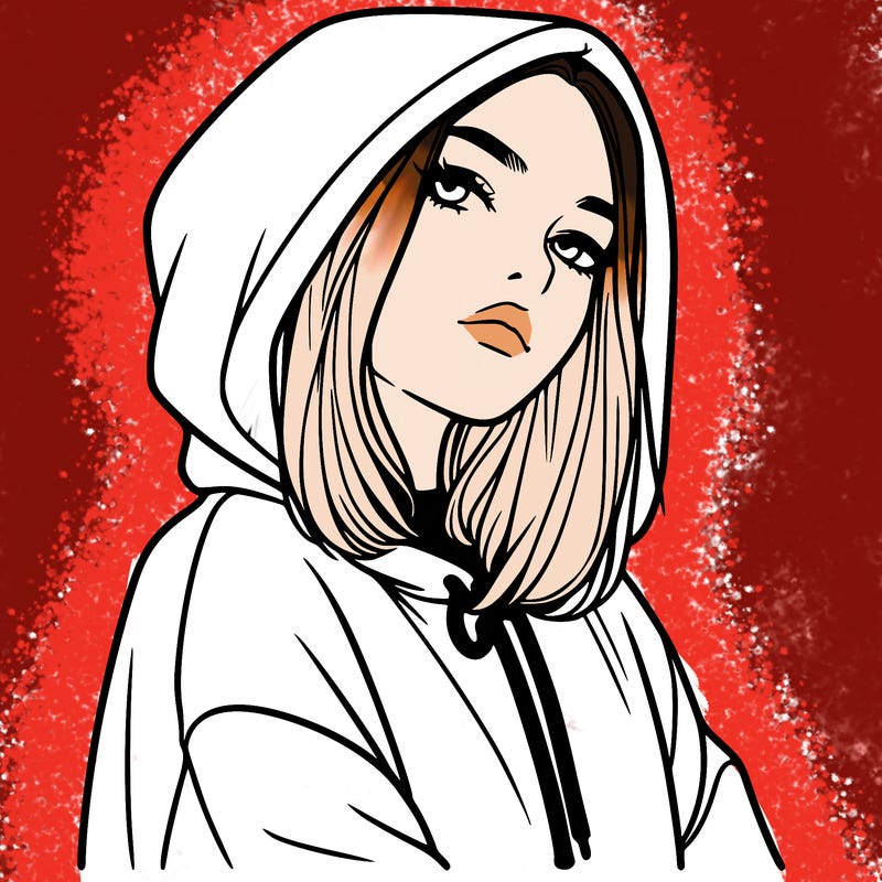 a realistic girl in a hoodie