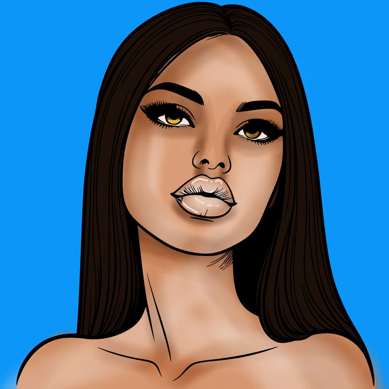 realistic woman with full lips