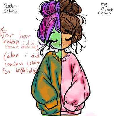 girl with baggy sweatshirt and messy bun