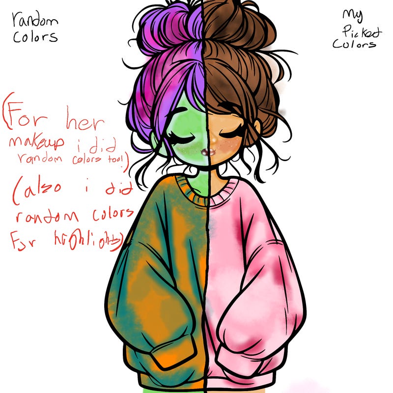 girl with baggy sweatshirt and messy bun