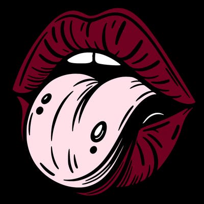 lips with tongue out