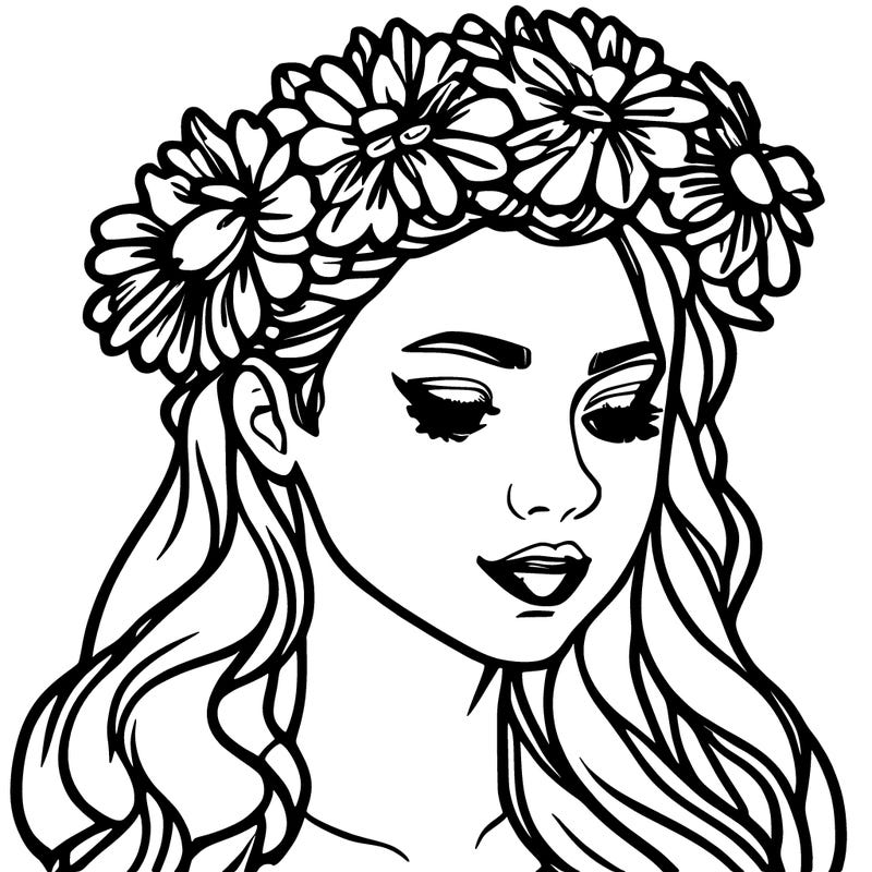 girl with flowers crown