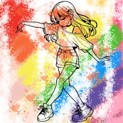 realistic girl danceing