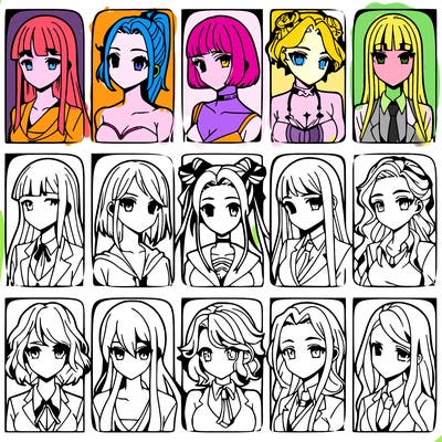 girls that look diffrent anime