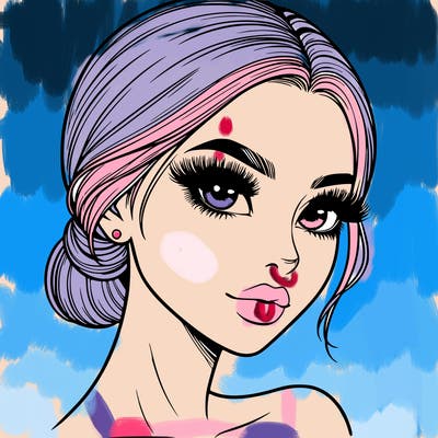 realistic girl with lashes