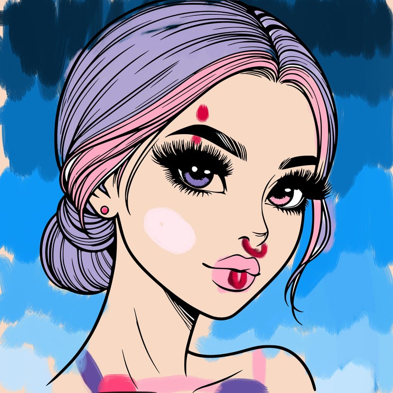 realistic girl with lashes