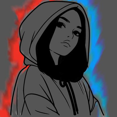 a realistic girl in a hoodie