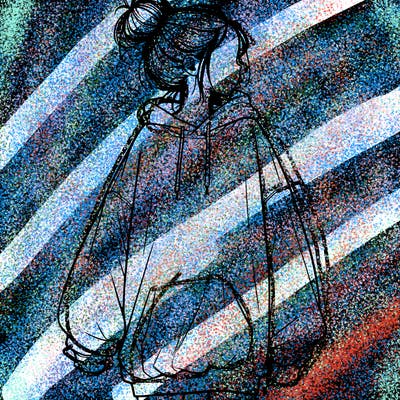 realistic girl with a oversized sweatshirt on and a bun