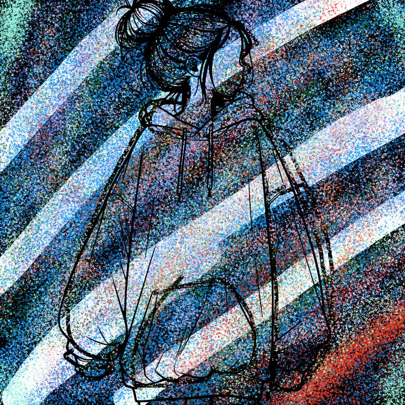 realistic girl with a oversized sweatshirt on and a bun