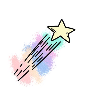 a shooting star in the sky