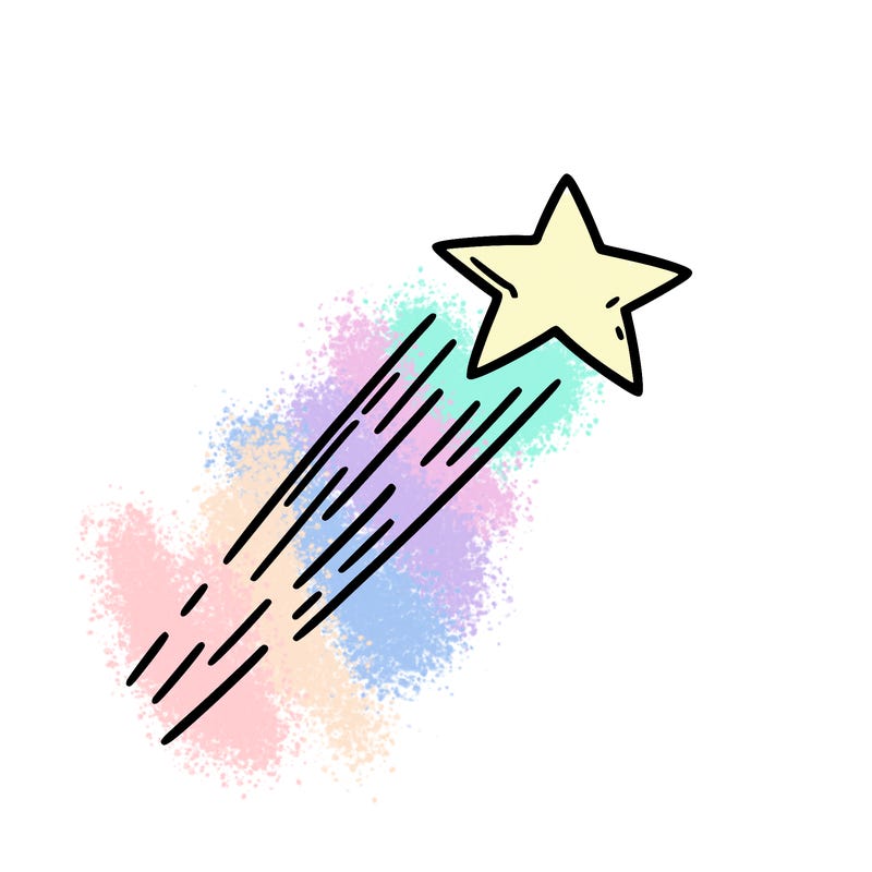 a shooting star in the sky