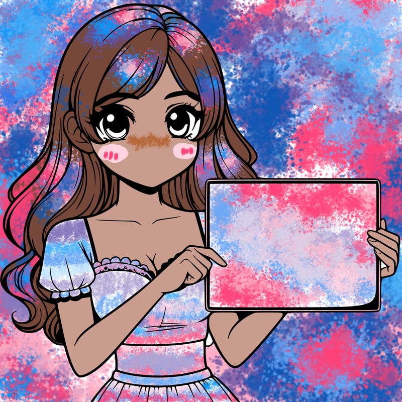 realistic pretty girl holding blank sign