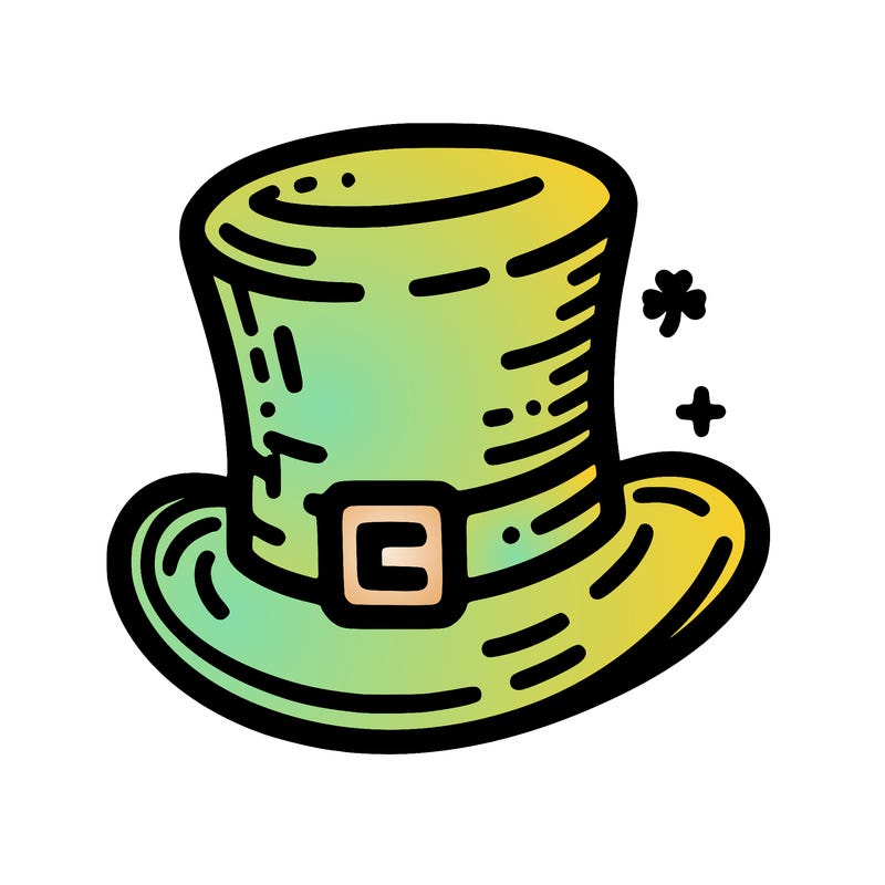 st patrick hat with thin lines