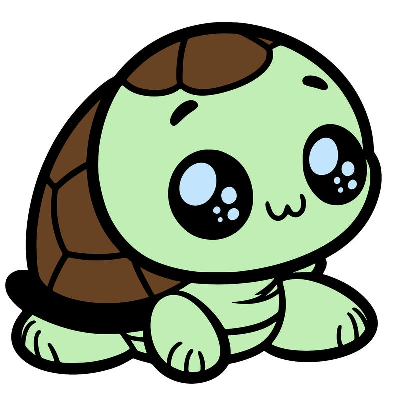 cute little animated turtle