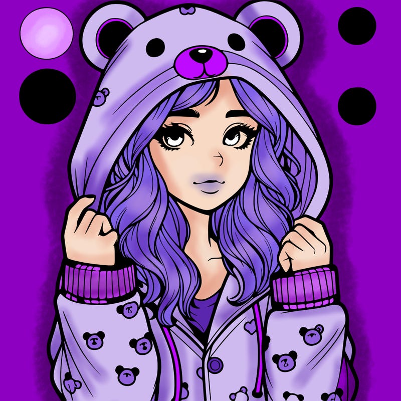 realistic girl in a animal pjs hoodie