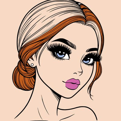 realistic girl with lashes