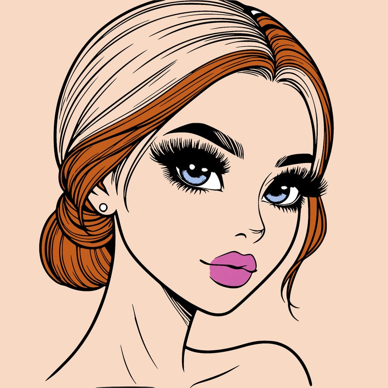 realistic girl with lashes