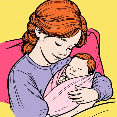 realistic girl with newborn baby