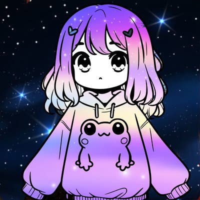 girl wearing frogging sweatshirt