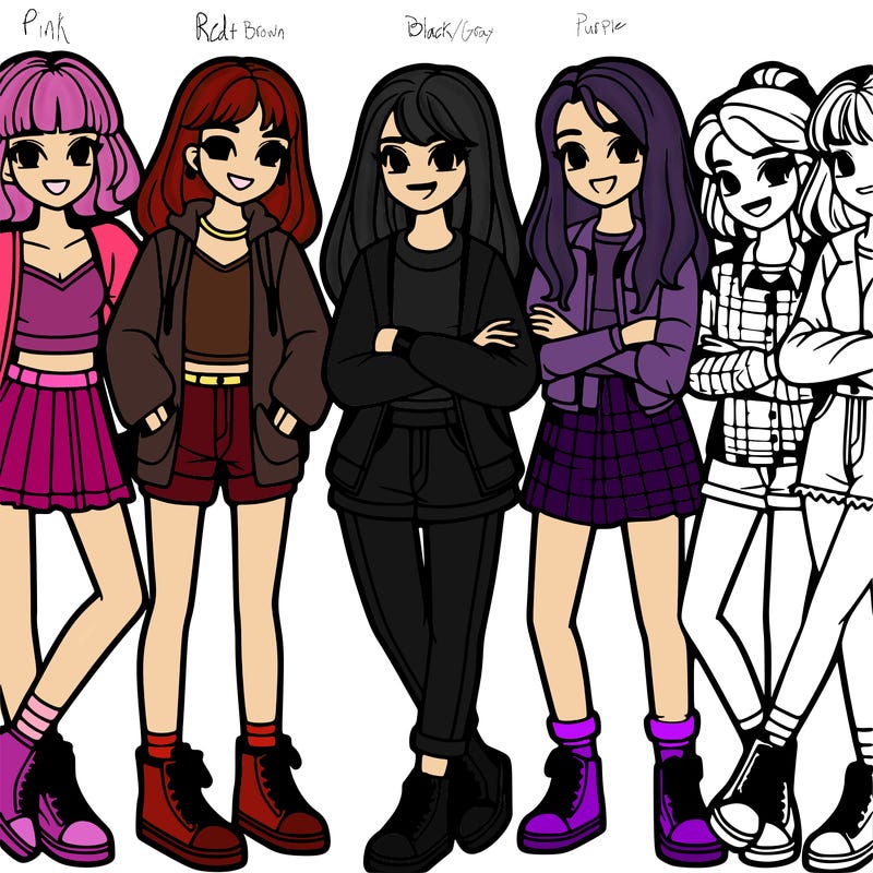 group of girl teenagers