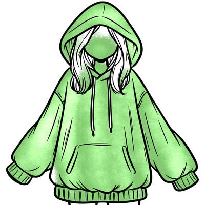 girl in oversized hoodie