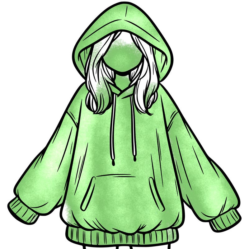 girl in oversized hoodie