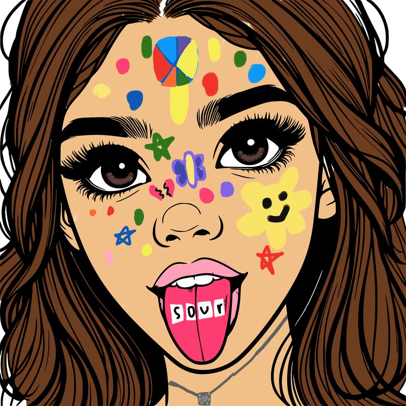 realistic girl with her tongue out