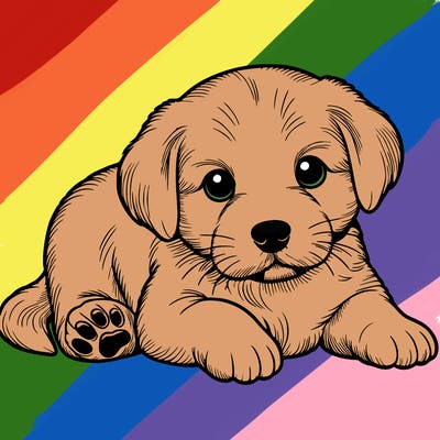 a cute realistic puppy