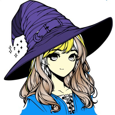 realistic hat girl wizard