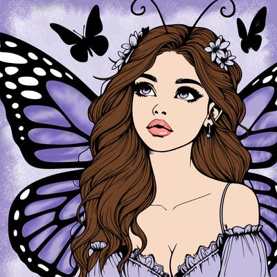 butterfly fairy realistic girl