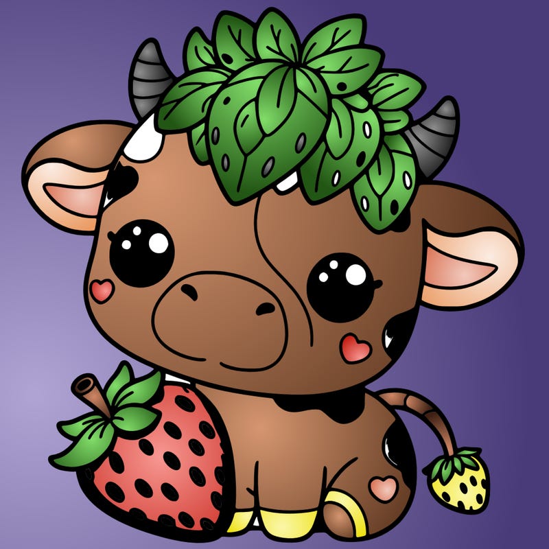 cute strawberry cow