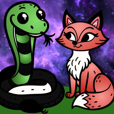 snake with a fox.