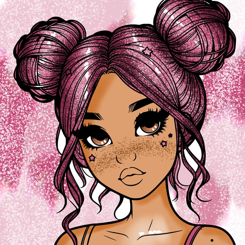 realistic girl with space buns