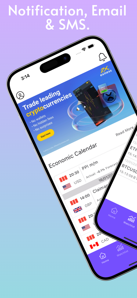 Forex Smart Alert - Forex Smart Alert app interface displaying an economic calendar and trading notification features.