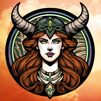 realistic valhalla goddess  symbol