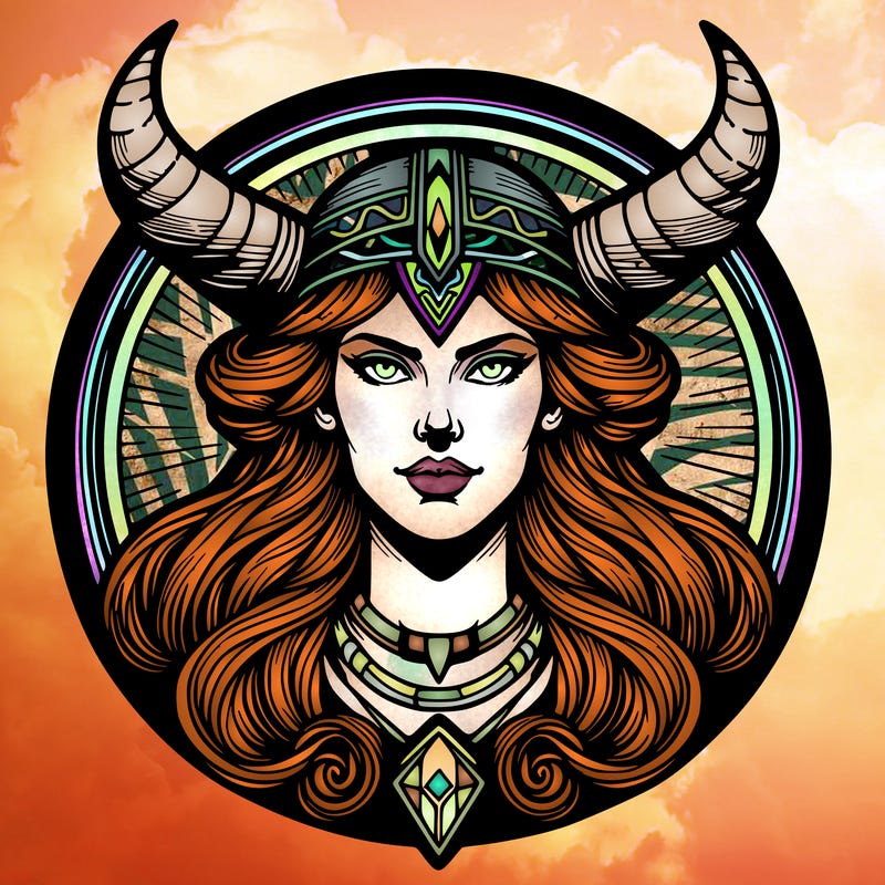 realistic valhalla goddess  symbol