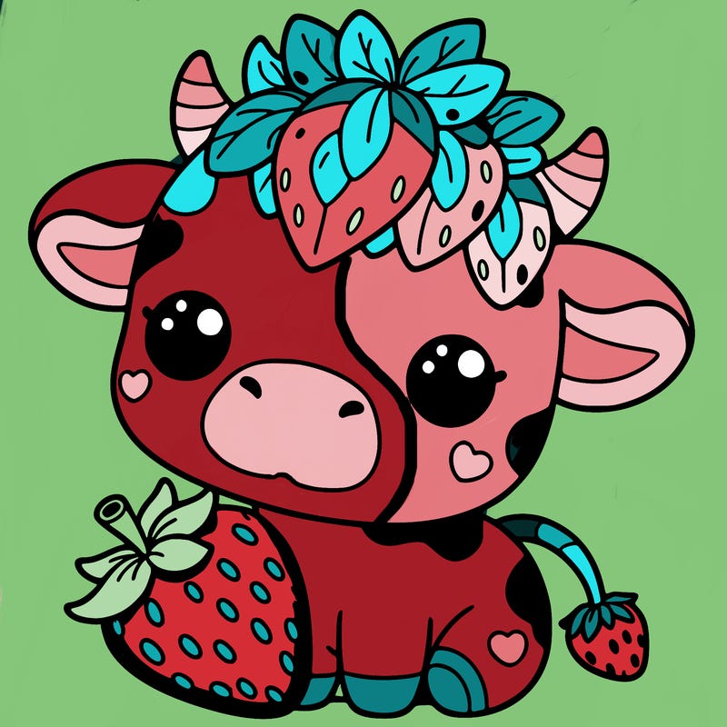 cute strawberry cow