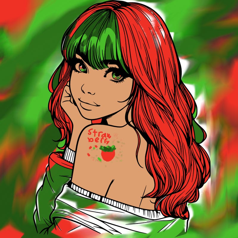 realistic girl with bangs looking over her shoulder